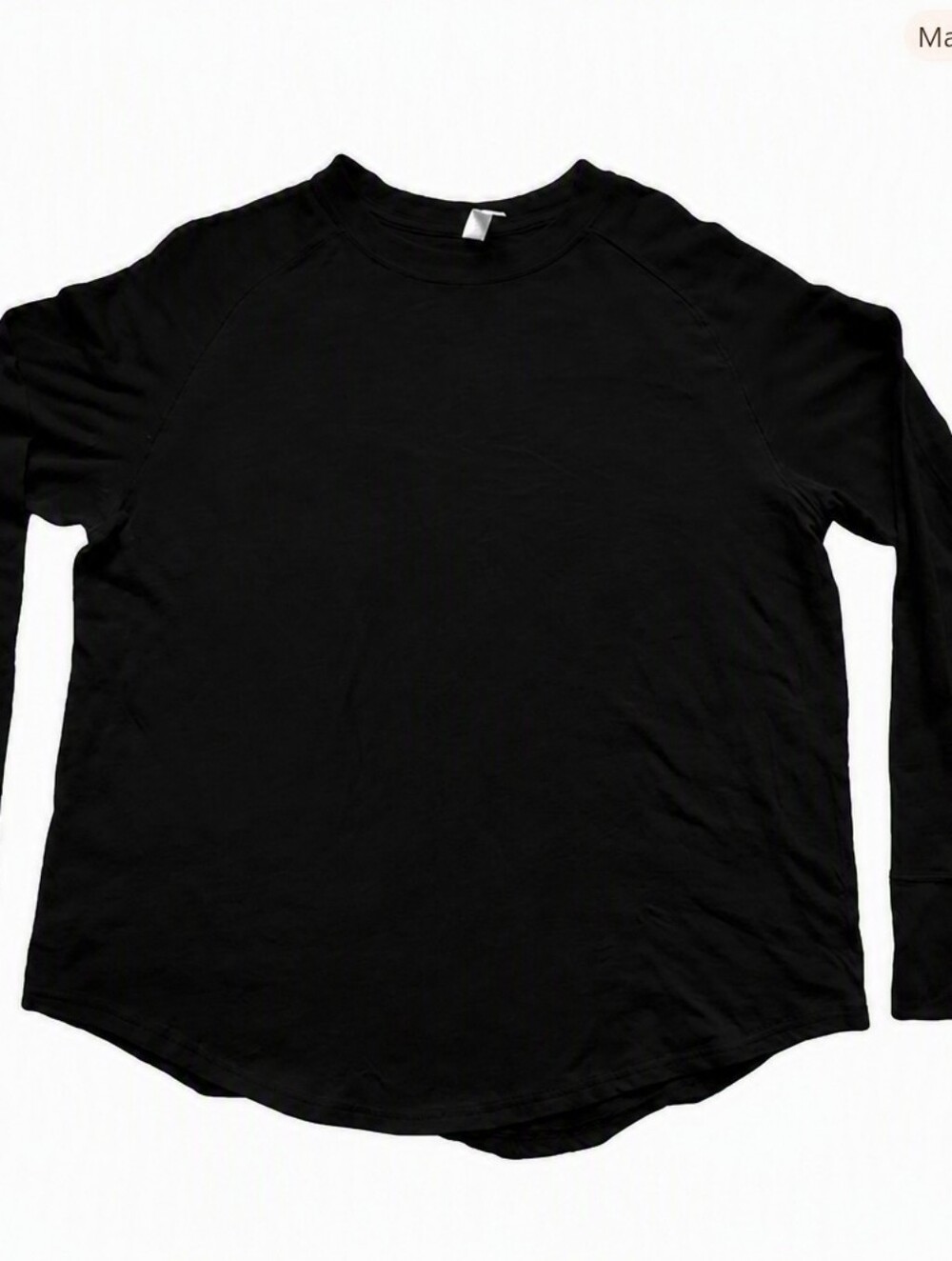NWOT Z by Zella Black Long Sleeve T-Shirt Size Medium Cotton